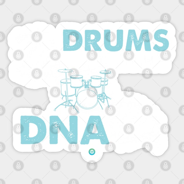 Drum Its In My DNA Band Drummer Gift Idea Sticker by woormle